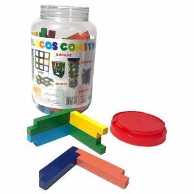 Jogo Blocos Construtivos - Madeira - Brinqmutti
