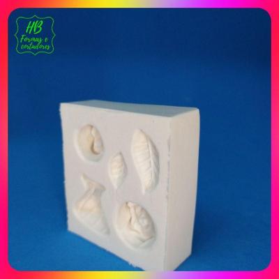 Molde Silicone Bela Rosas Folhas Vestido Princesas Rosa Folhas