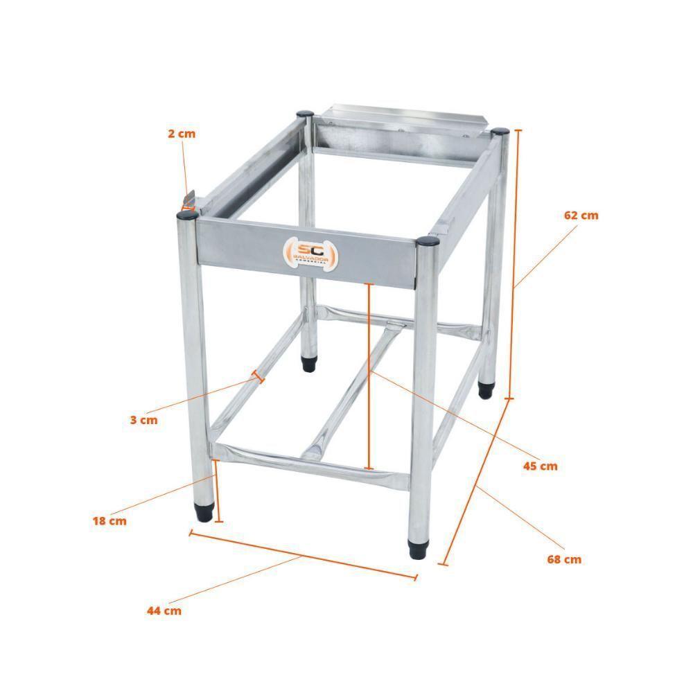 Cavalete De Apoio Inox Chapa Char Broiler Americana Cg45 Cgg45 Mod Cecgp45 - Venâncio - 3
