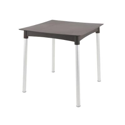 Mesa Quadrada Diana Marrom Com Pernas Em Alumínio 92352/109