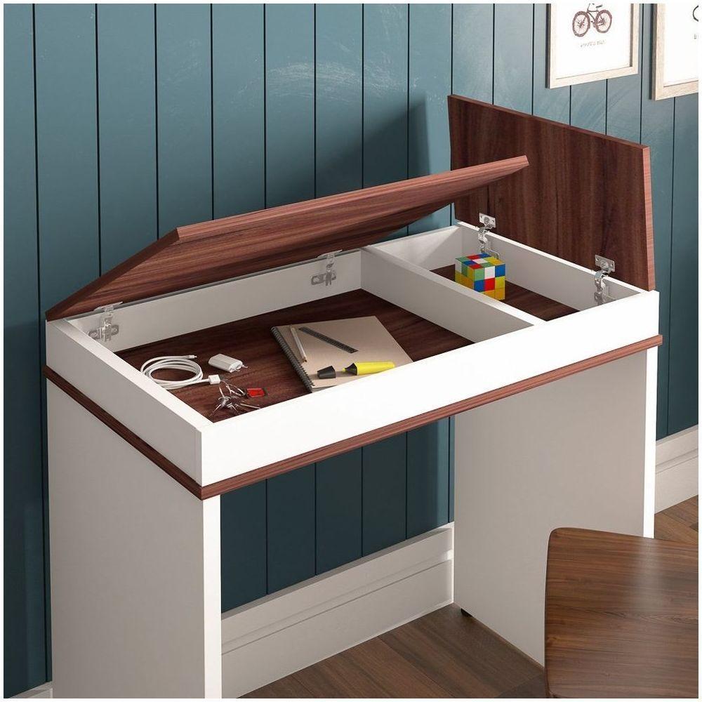 Escrivaninha com Tampo Dobrável Mobile Mind Ipê/branco - 9