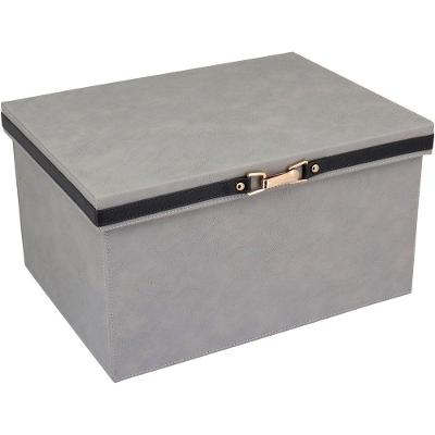 Vênus Caixa Organizadora 22X30X40Cm Sintético Cinza Grande