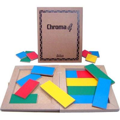 Jogo De Tabuleiro Chroma 4 Em Madeira - Oficina De Criação Mitra