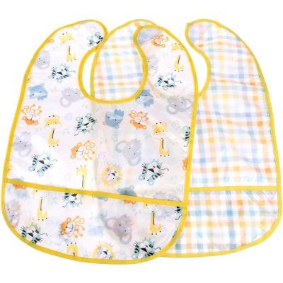 Kit 2 Babador Impermeável Com Bolso Cata Migalha Amarelo