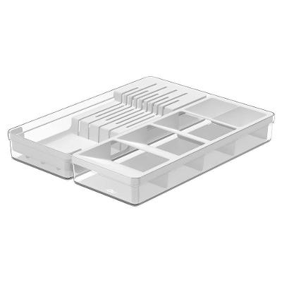 Conjunto Organizador De Facas E Talheres Clear 2 Peças Transparente
