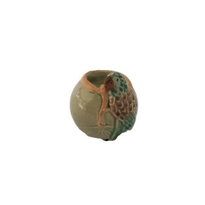 Objeto Decorativo Arara Em Cerâmica Verde Al 12cm X 10cm Diâmetro