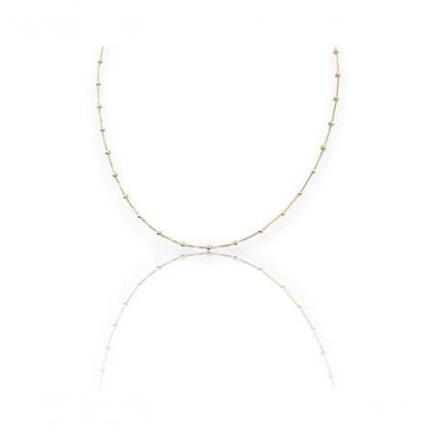 Corrente Veneziana Com Bolinha Fina 2 Mm - 35cm Dourado
