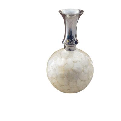 Vaso Bojudo Revestido De Escamas Nacar 52cm X 30cm