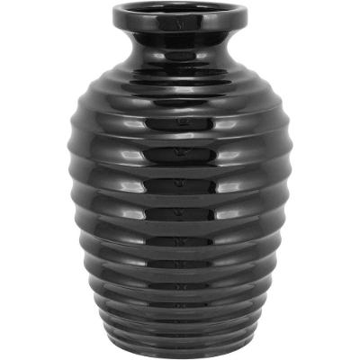 Honey Vaso 29X19X19Cm Cerâmica Preto