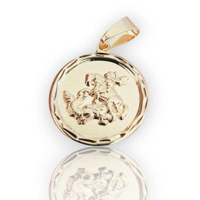 Pingente Medalha São Jorge Médio Dourado