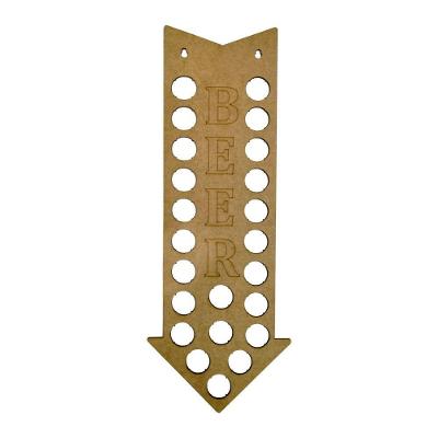 Quadro Decorativo Porta Tampinhas Mdf Cru 50x18 Seta Beer