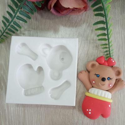 Molde de Silicone Urso Ursinho e Luva 3d Natal
