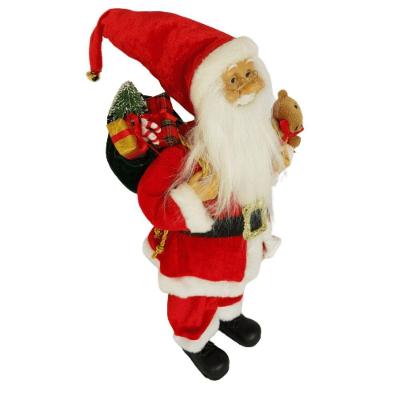 Papai Noel Vermelho Com Saco De Presentes 30cm