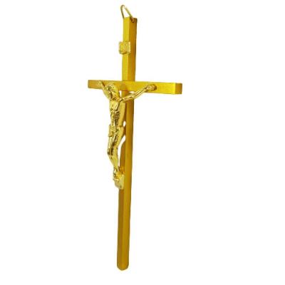 Crucifixo Em Metal Ouro Velho Dourado