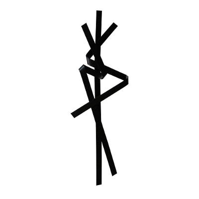 Escultura Decorativa Artesanal Vertical Preto 1,20M -