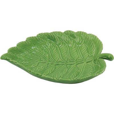 Crispin Adorno 4X22X18Cm Cerâmica Verde Folha
