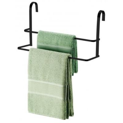 Toalheiro De Box Duplo Em Aço Carbono Perfezione 45Cm Future Preto Fosco