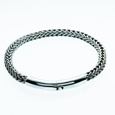 Bracelete Pulseira Masculina Bali Prata 925 - 22cm