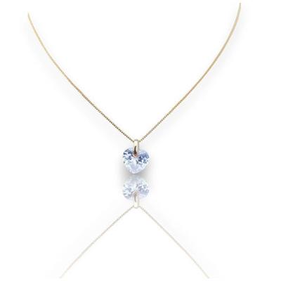 Gargantilha Coração Zircônia 10 Mm Dourado