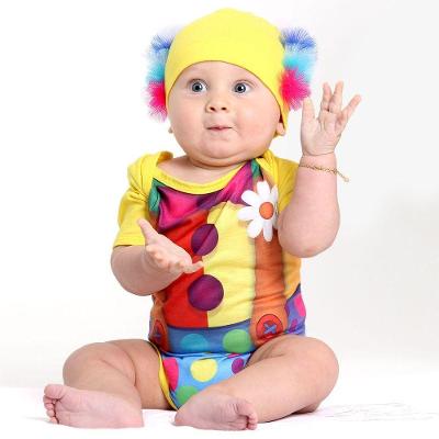 Body Fantasia Palhaço - Tamanho P (até 3 Meses) - 11428 - Sulamericana