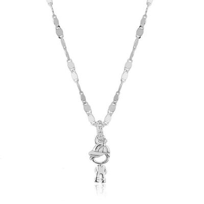 Colar Pingente Menino/menina Ródio Branco Menino