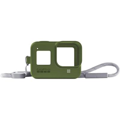 Capa Silicone Sleeve + Cordão Lanyard Original para GoPro 8 Black Cor Verde escuro