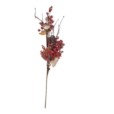 Galho Decorativo Natal Baga De Berry Frutas Silvestres 60 Cm