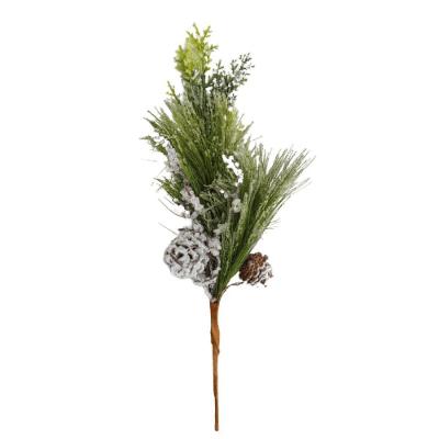 Galho Decorativo Com Pinha Natural Nevado 46cm 46cm