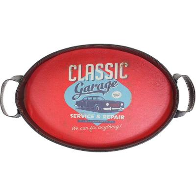 Bandeja Pequena Oval Courino Classic Garagem 40cm