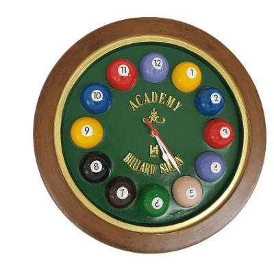Relógio Parede Billiard Em Fibra De Vidro Colorido 39cm