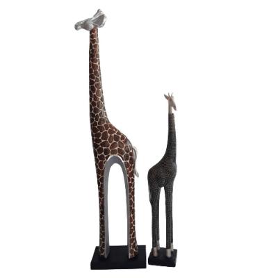 Estátua Girafa Mosaico Luxo Resina 90cm