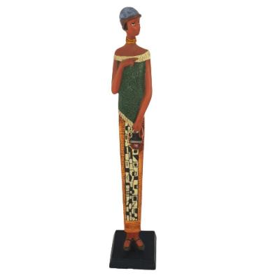 Estatuetas Egípcias Slim Em Resina Color 42cm