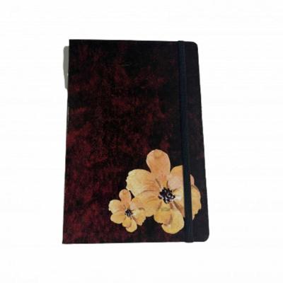 Caderneta Para Anotações Desenho Organização 13,5x20,5cm Estampas Modelo Floral Fundo Vermelho
