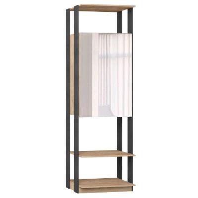 Guarda Roupa Closet 2 Portas com Espelho Carvalho e espresso