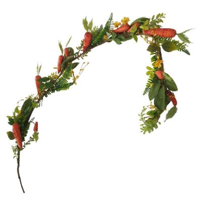 Cordão Páscoa Arame Com Cenouras E Flores 1,50m