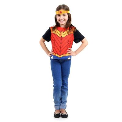 Fantasia Infantil - Peitoral Mulher Maravilha - Tamanho único (3 A 6 Anos) - 72110 - Sulamericana