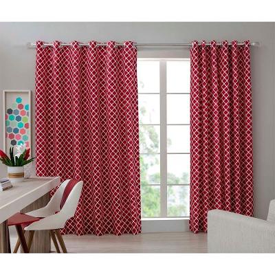 Cortina Estampada Com 24 Ilhós 300x240cm Georgia Casa D'oro