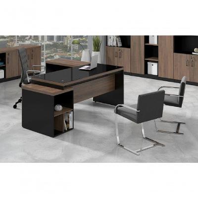 Mesa Diretor Web40 C/ Vidro 1,92 X 1,60 C/3Gv - Ameixa/Preto