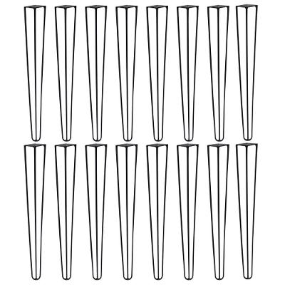 Kit 16 Pés De Metal 60 Cm Hairpin Legs Mesa De Canto Aparador Preto