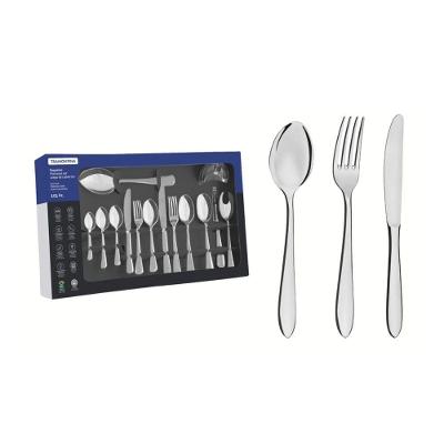 Faqueiro Satri 101 Peças Em Aço Inox Com Facas De Mesa Acabamento Alto Brilho Tramontina 66982/030