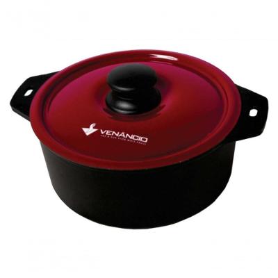 Panela De Ferro Fundido Tampa Bordô 320X156 Met. Venâncio