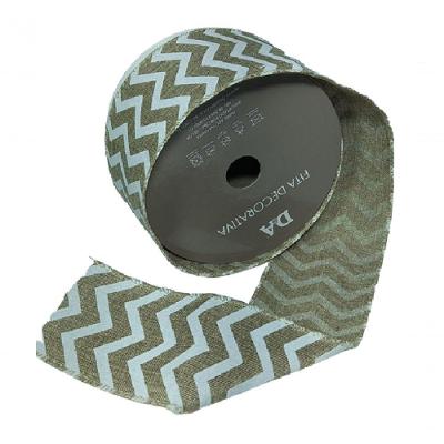 Fita Decorativa Juta Bege Com Detalhes Branco