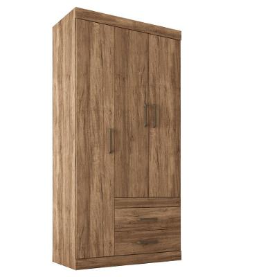 Guarda Roupa Solteiro 3.2 Com 3 Portas 2 Gavetas Atacama
