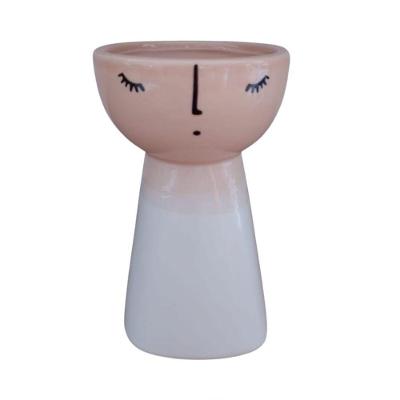 Vaso Estilo Boneca Esmaltado 14X8 Branco