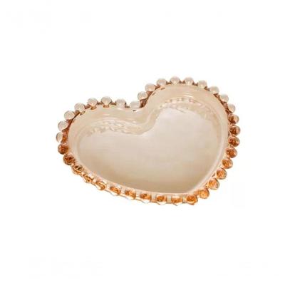 Conjunto 4 Pratos Cristal Coração Pearl