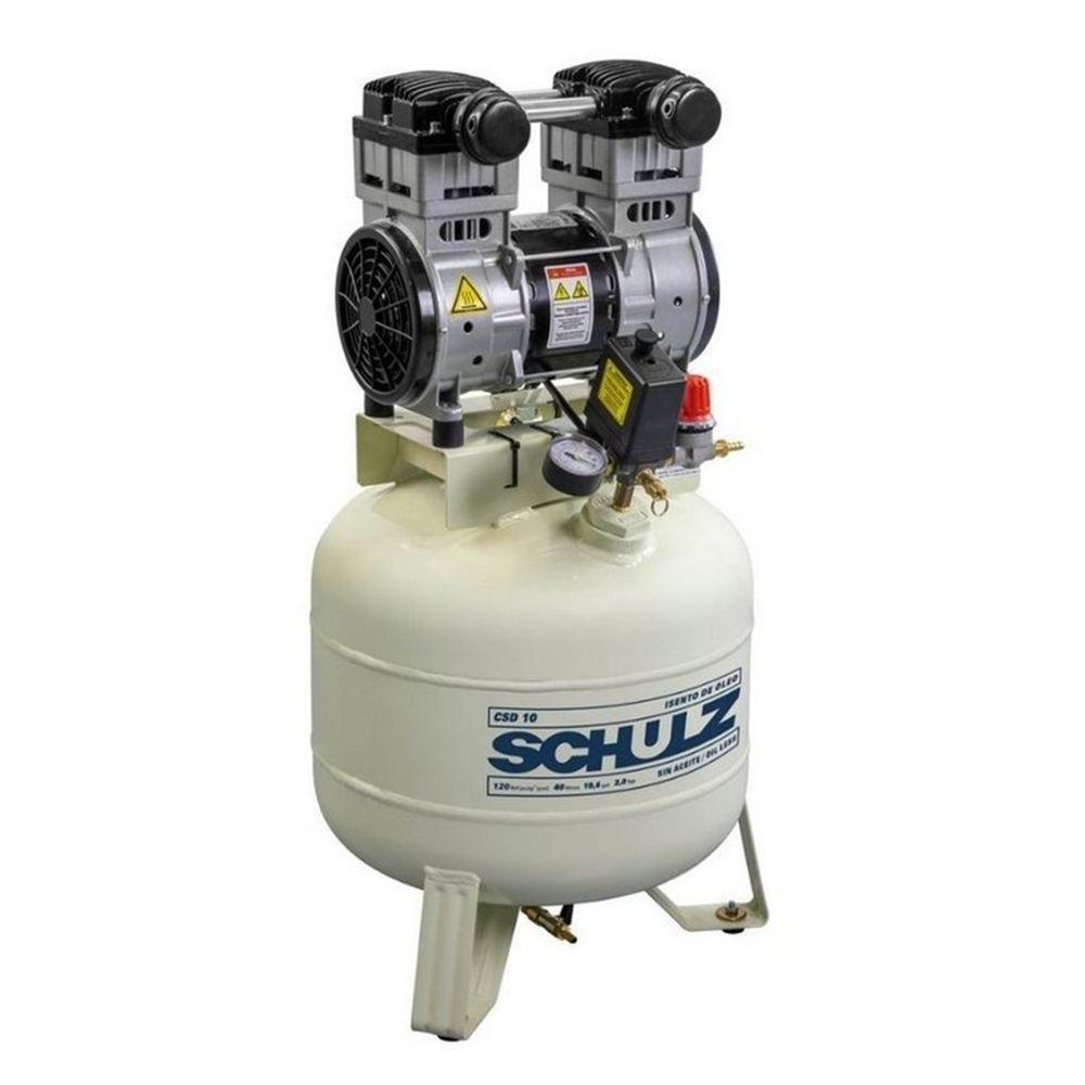 Compressor Schulz Csd 10 40 Lts 120 Lbs 2 Cv 110v Isento De óleo - 1