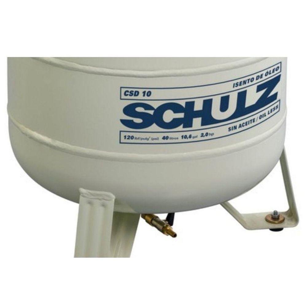 Compressor Schulz Csd 10 40 Lts 120 Lbs 2 Cv 110v Isento De óleo - 2