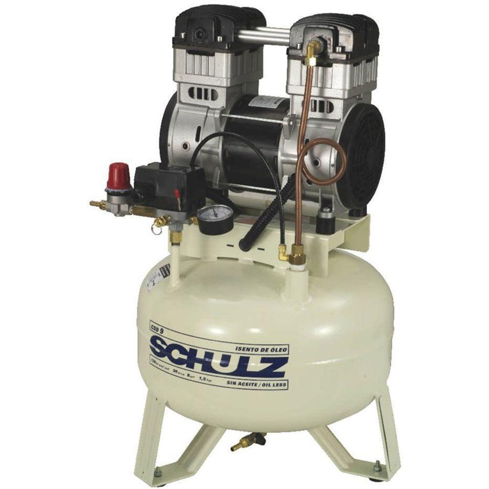 Compressor Schulz Csd 9 30 Lts 120 Lbs 1.5 Cv 110v Isento De óleo - 1