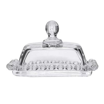 Manteigueira De Vidro Cristal Com Tampa Mesa Posta 14Cm