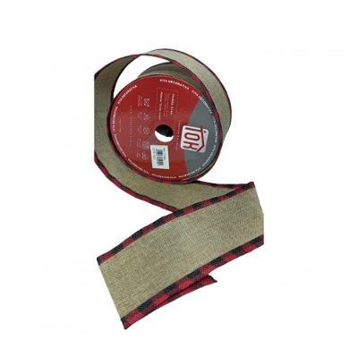 Fita Decorativa Bege Com Borda Xadrez
